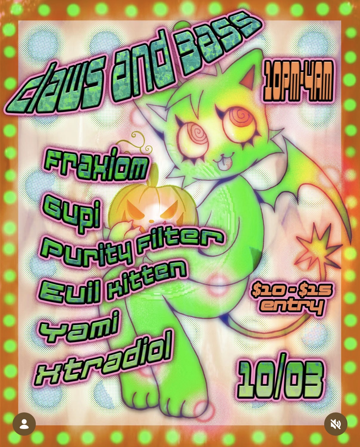 Flyer for Claws and Bass