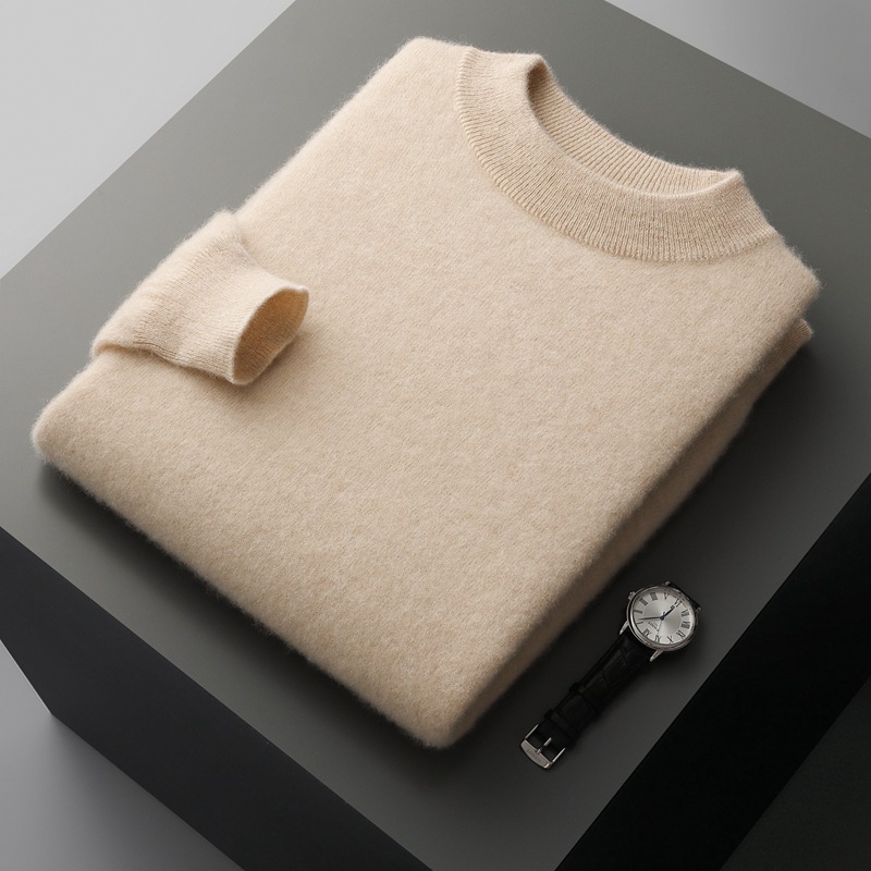 Men's Cashmere Sweater, Stand-up Collar, Pure Wool