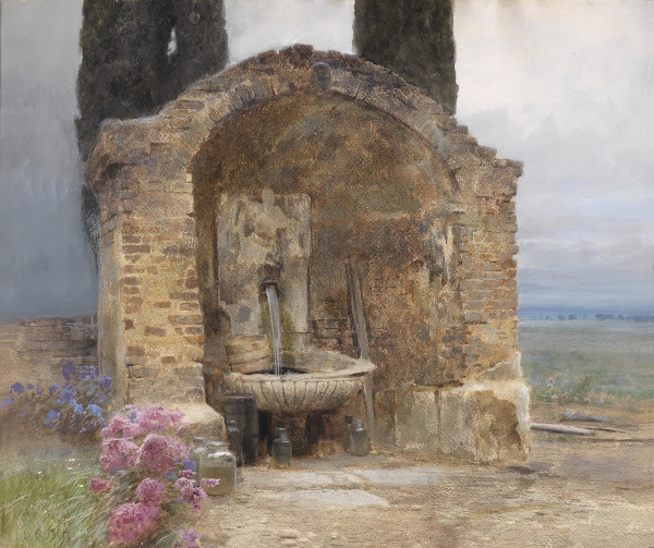 Brunnen In Italienischer Landschaft