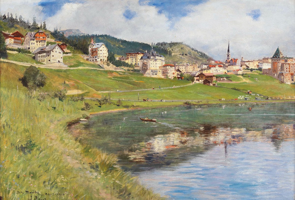 View of Lake St Moritz 1910