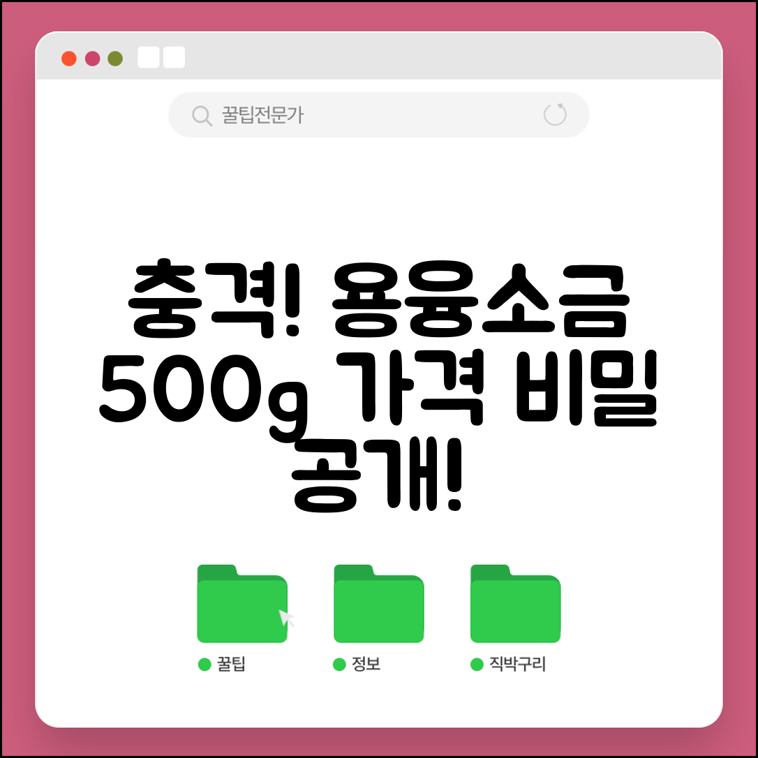 충격적인 용융소금500g 가격의 비밀 공개!