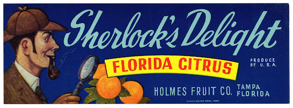 Sherlocks Delight Florida Citrus Label 1930 1950