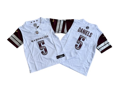 Youth Washington Commanders Jayden Daniels Nike White Vapor F.U.S.E. Limited Jersey.jpeg