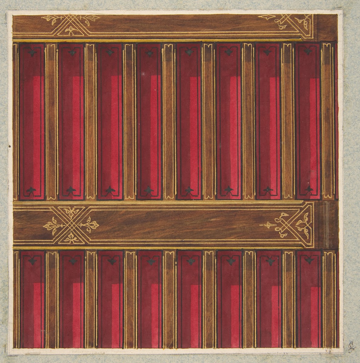 Design for the decoration of a beamed ceiling 184097