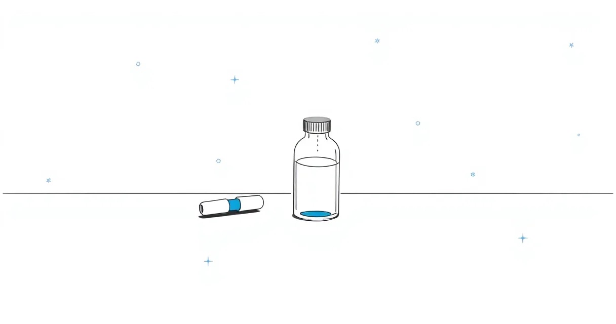 진드기물린증상 초기 증상 확인을 위한 체온계와 약병 일러스트