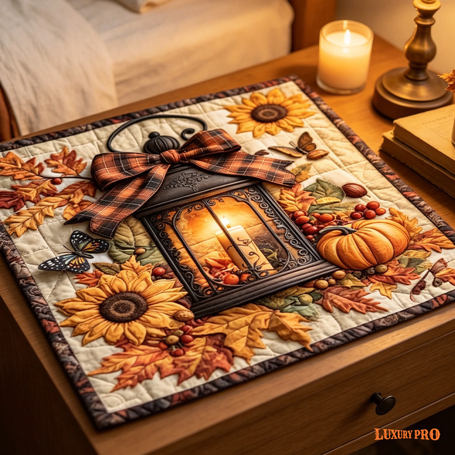 Free-Stitch Square Table Mat [Colored Edge]