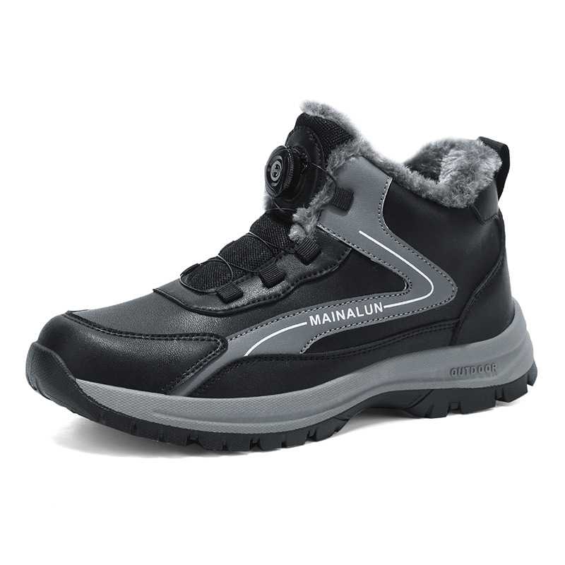 Insulated men's winter boots, slip-resistant and warm