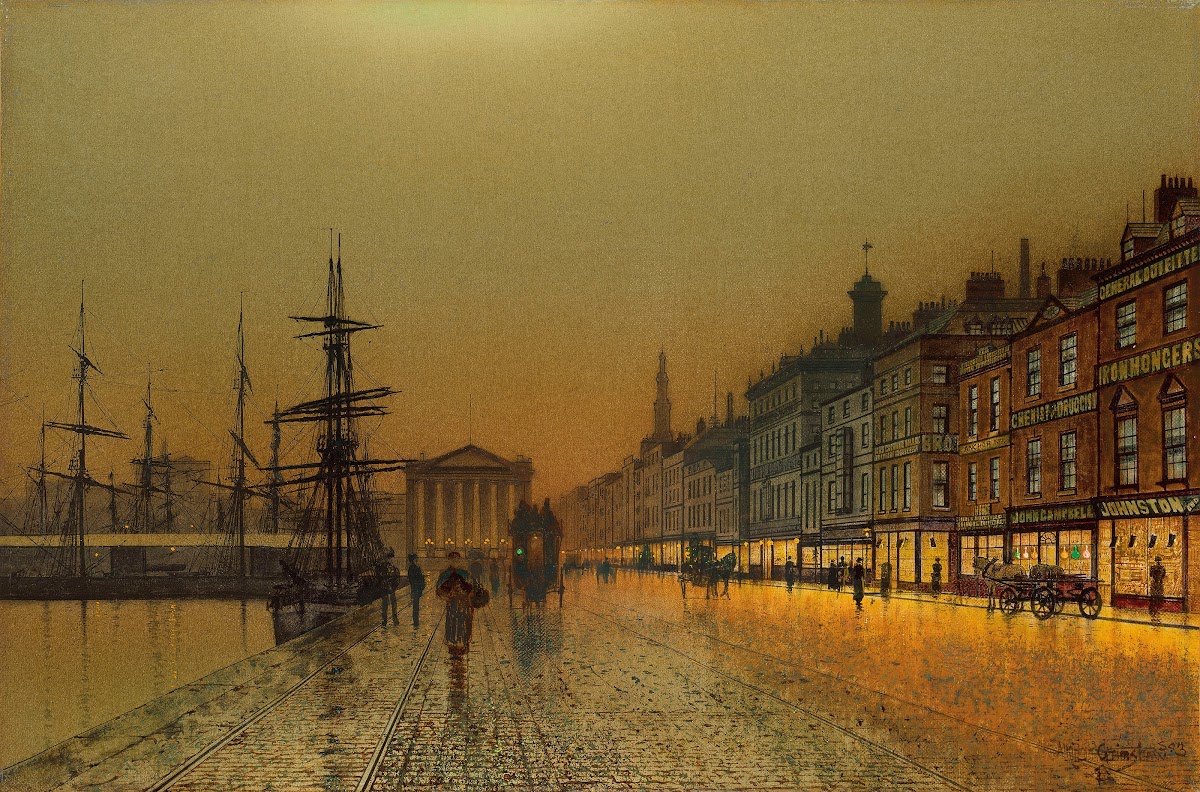 Greenock Harbour at night 1893