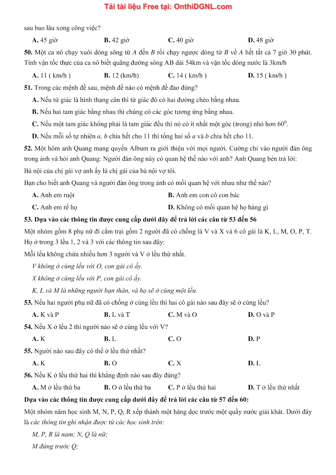 900 bài tập môn Toán - Ôn thi ĐGNL ĐHQG TP HCM Phần 18