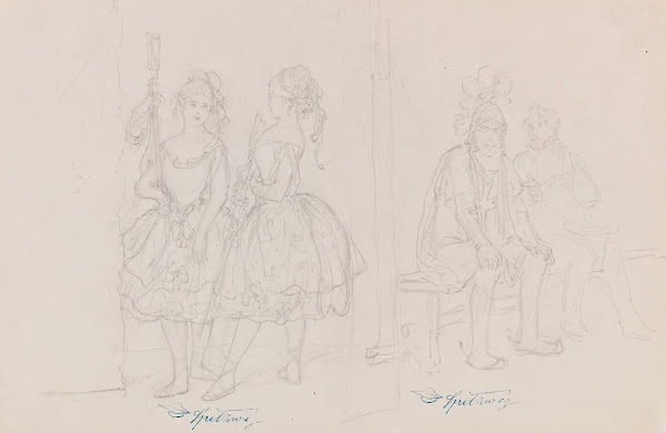 Tänzerinnen hinter den Kulissen 1860