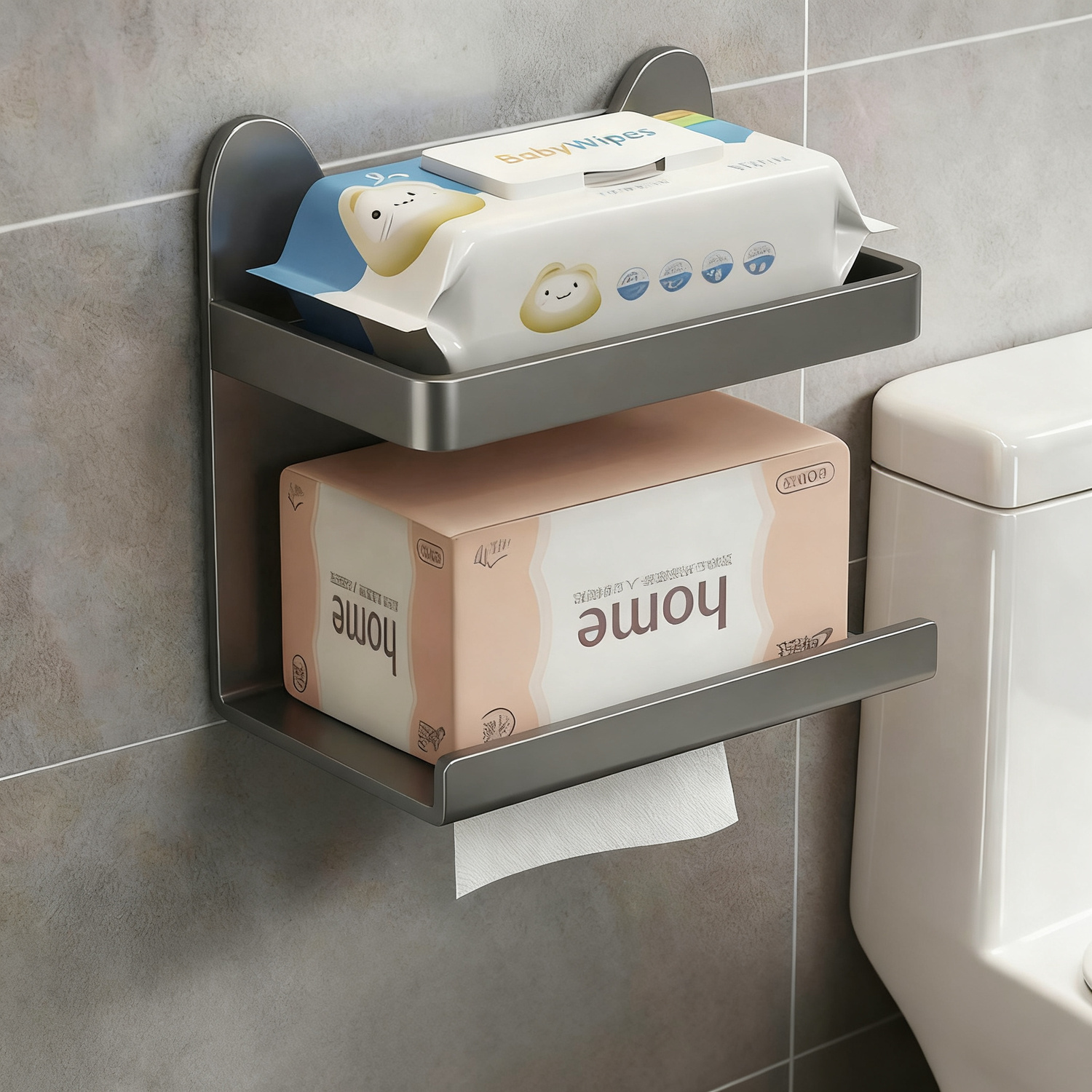 Wall-mounted paper towel box, dual use