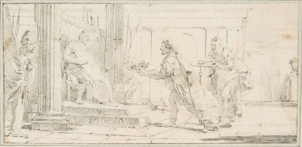 Soldiers Offering the Decapitated Head of a Man and Keys to a General 16961770
