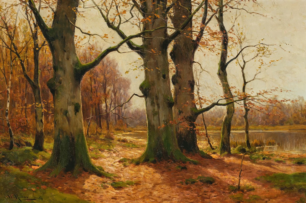 Autumn Forest by the Lakeshore 19th century