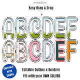 Canva Frames Playful Line and Dots Alphabets photo 2 template 239