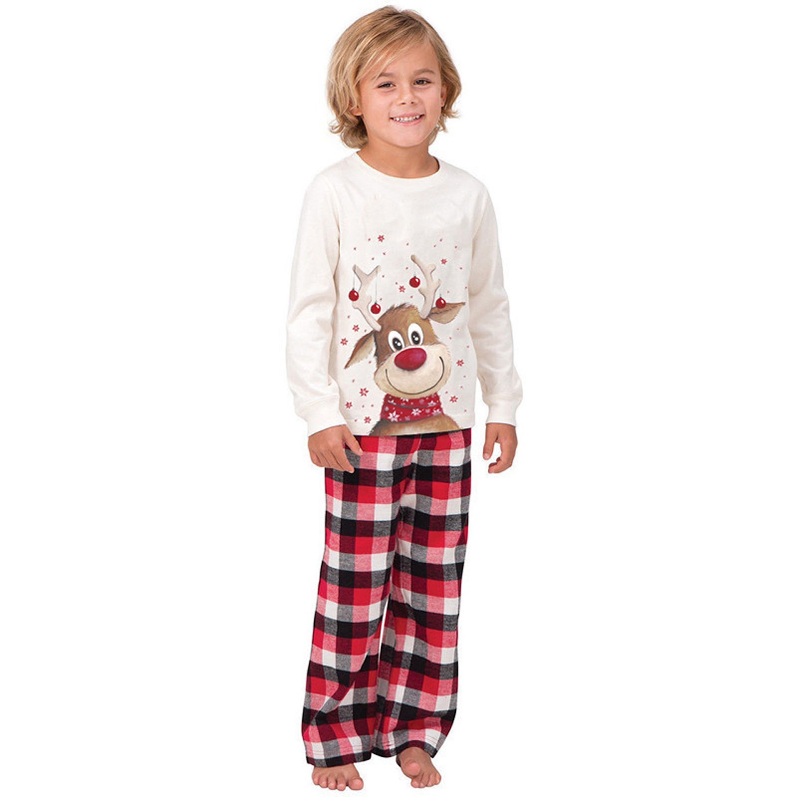 Christmas Pajama Set for the Family with Reindeer Motif