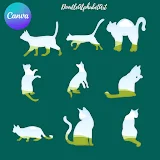 Canva Frames Cats Bundle 40 Cats Silhouettes photo 4 template 165