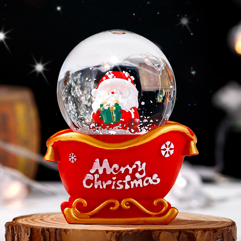 Christmas snow globe with lighting and snow effect
