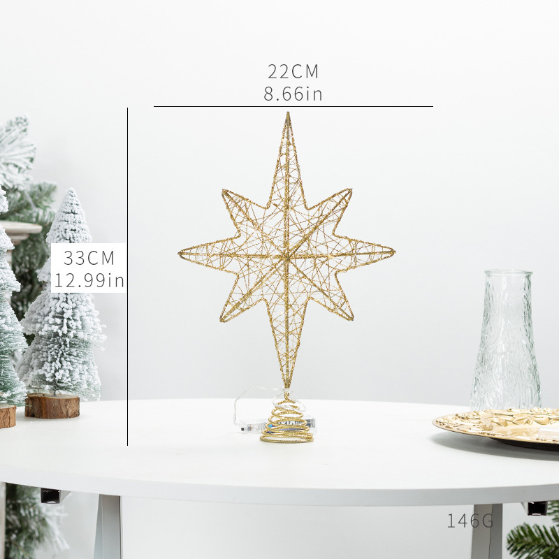 Dekorativer LED-Weihnachtsbaum-Stern aus Eisen