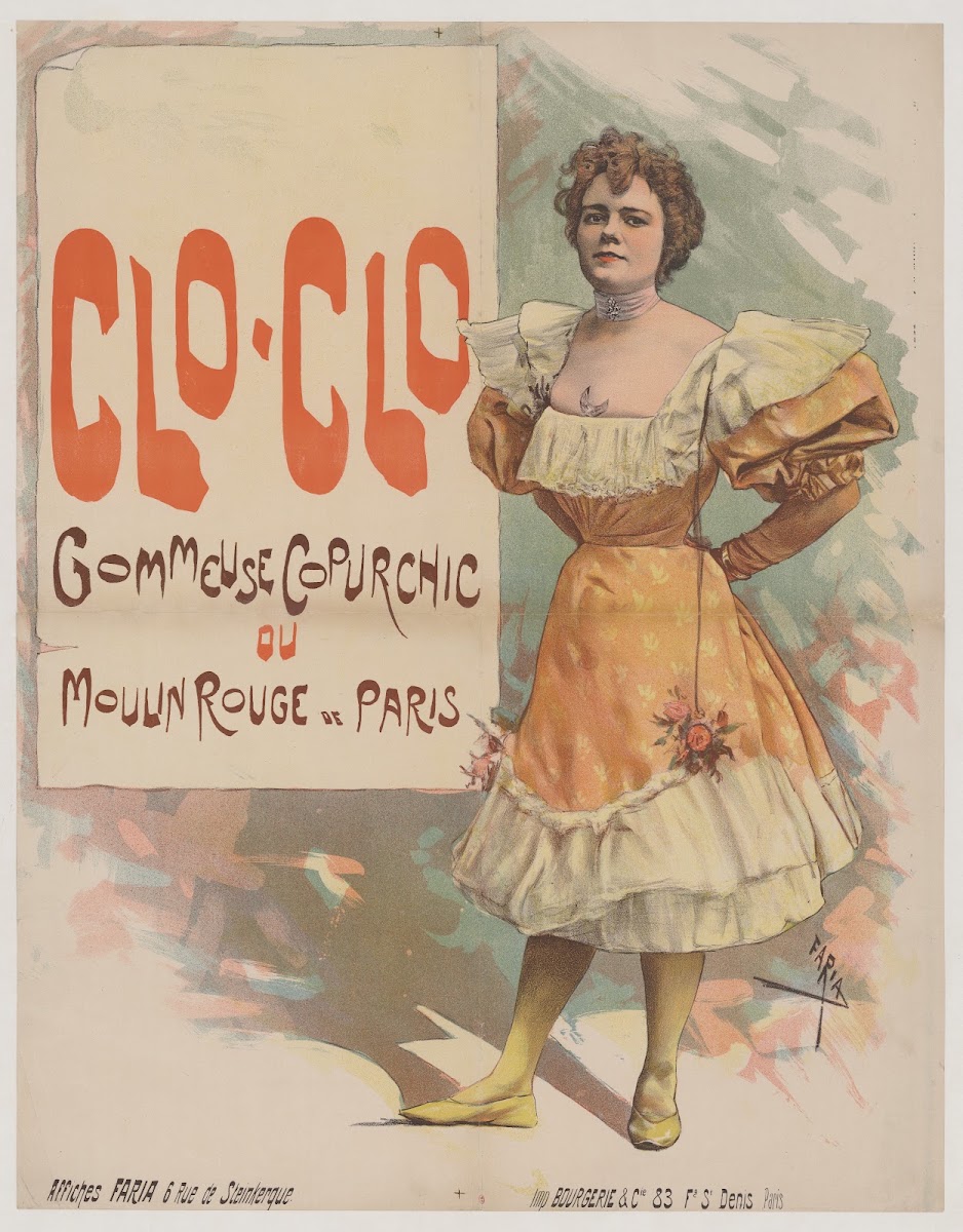 Clo Clo gommeuse copurchic au Moulin Rouge de Paris 1890 1900