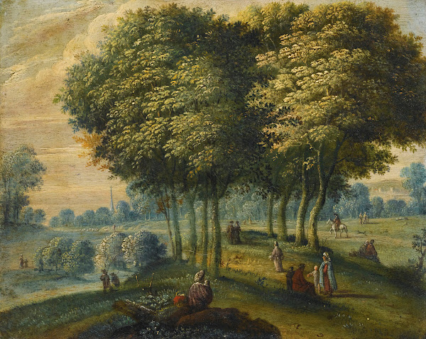 Bosky Landscape With Figures second half of the 17th century