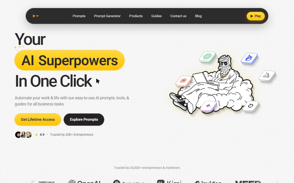 Captura de 200+ ChatGPT Mega-Prompts for Marketing