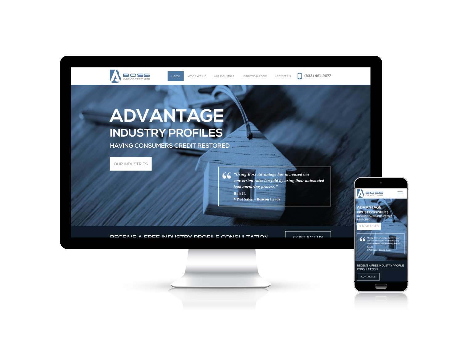 Boss Advantage website design portfolio project