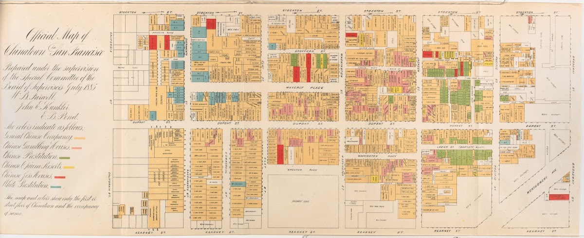 Official Map Of Chinatown In San Francisco 1885