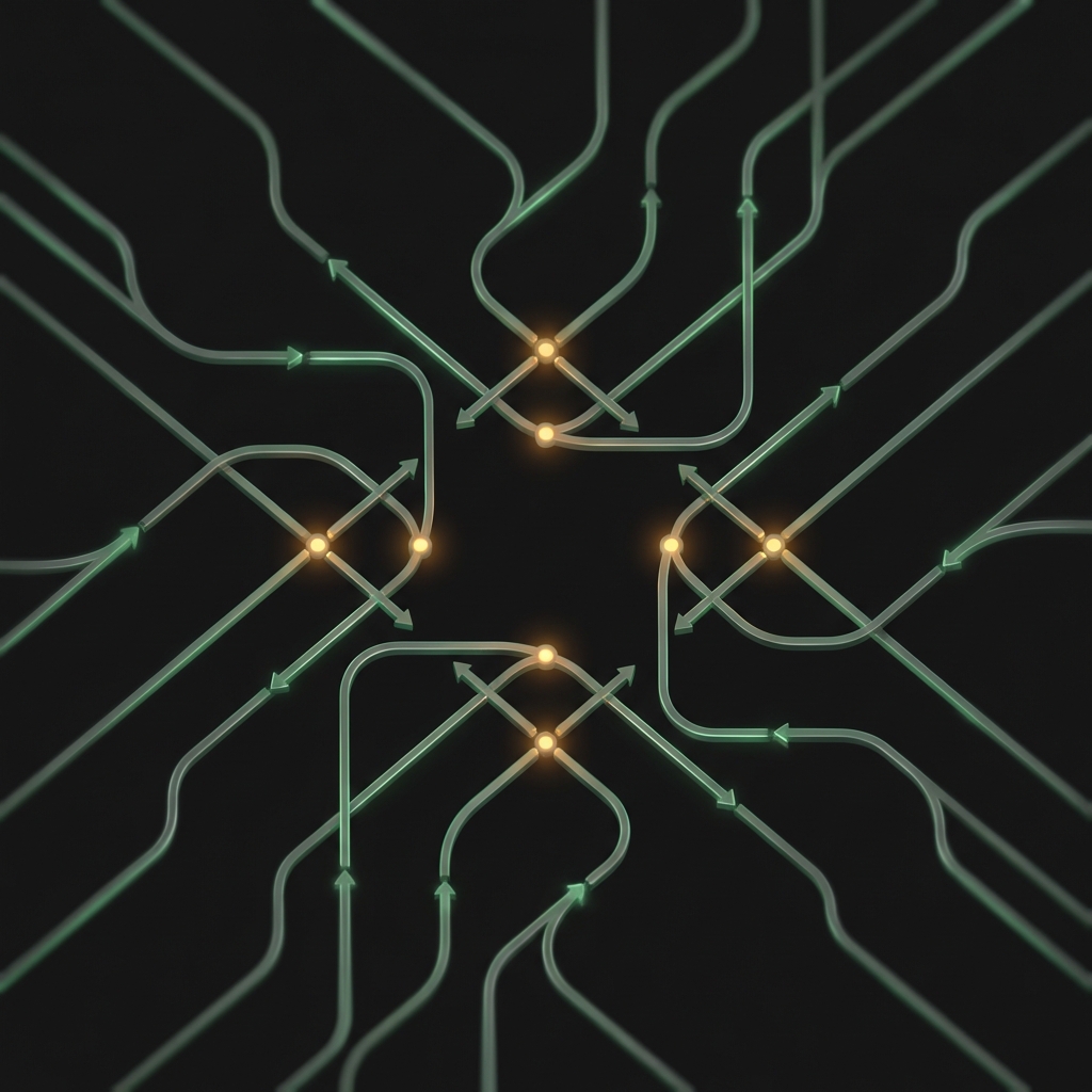 Минимальная визуализация крупным планом активности ончейн Биткоина со стилизованными линиями регистра, светящимися узлами и направленными потоками в фирменных цветах Finance Police сколько будут стоить 1 000 в Биткоине в 2025