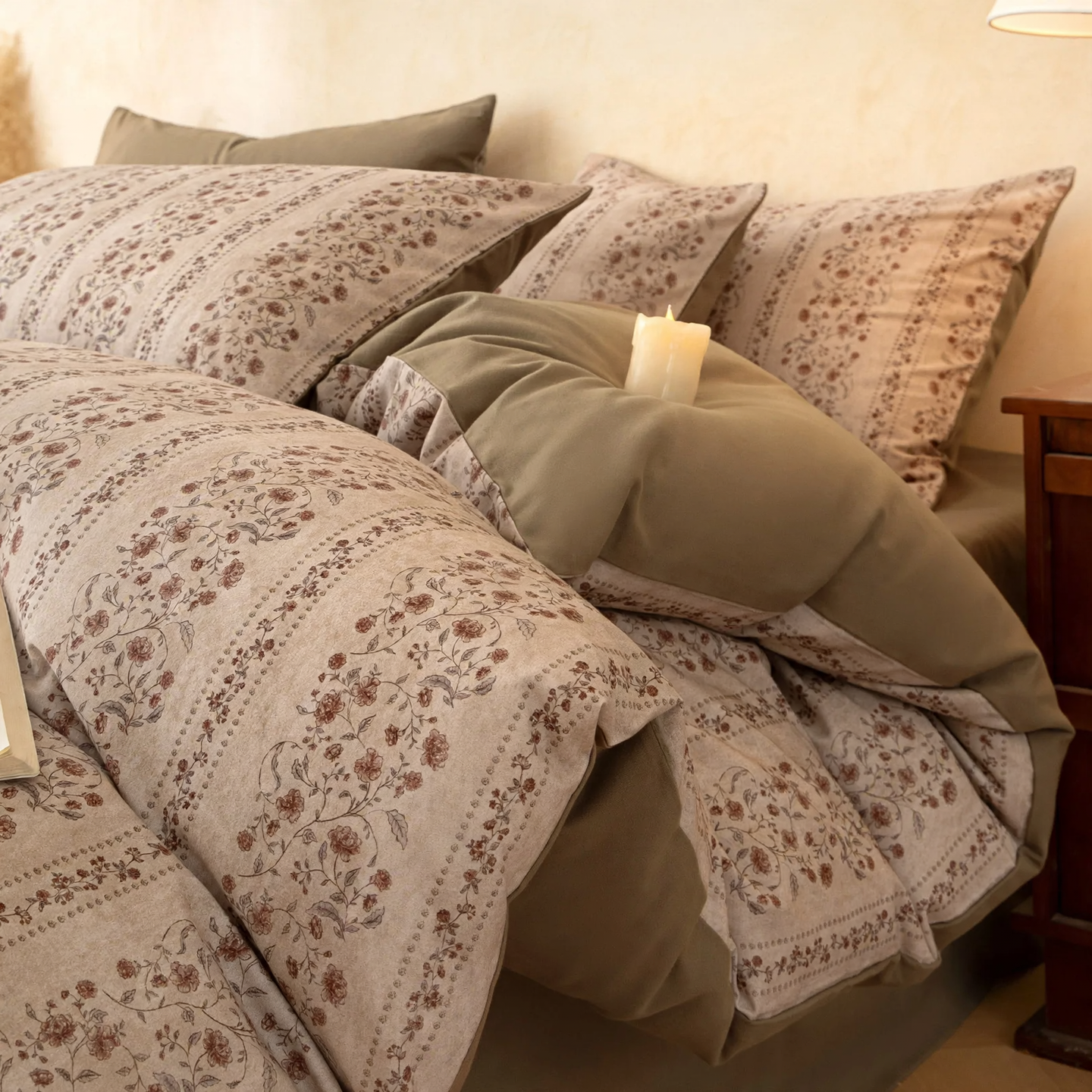 Brushed Cotton Bedding Set, Vintage Style