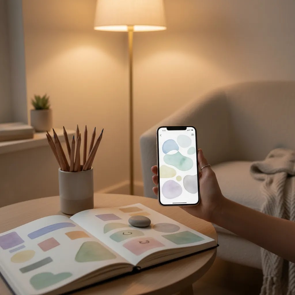 Grief therapy Singapore first steps with a calming art therapy app and simple creative tools at home