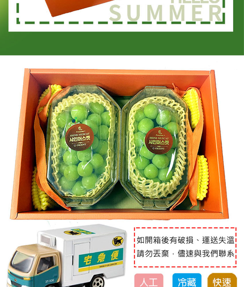 韓國麝香葡萄禮盒 600g&times;2串