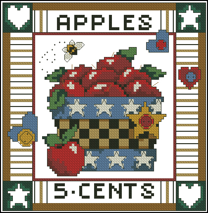 DIM00256 Country Pleasures Apple Basket