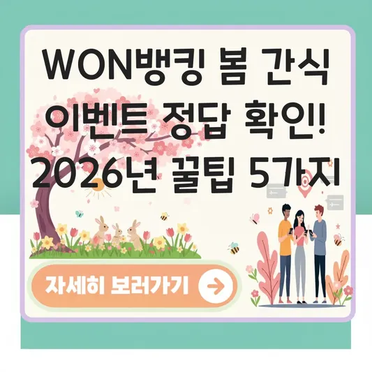 WON뱅킹 봄 간식 이벤트 정답 확인