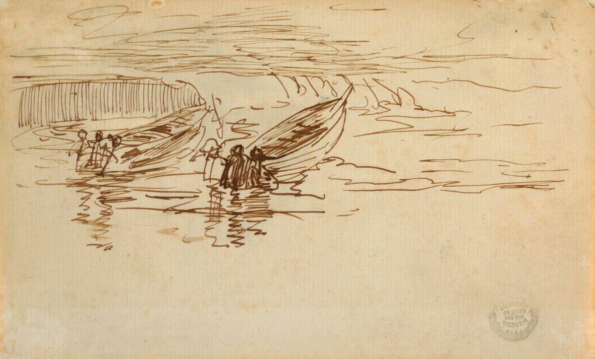 Two Dories Being Launched England 1881