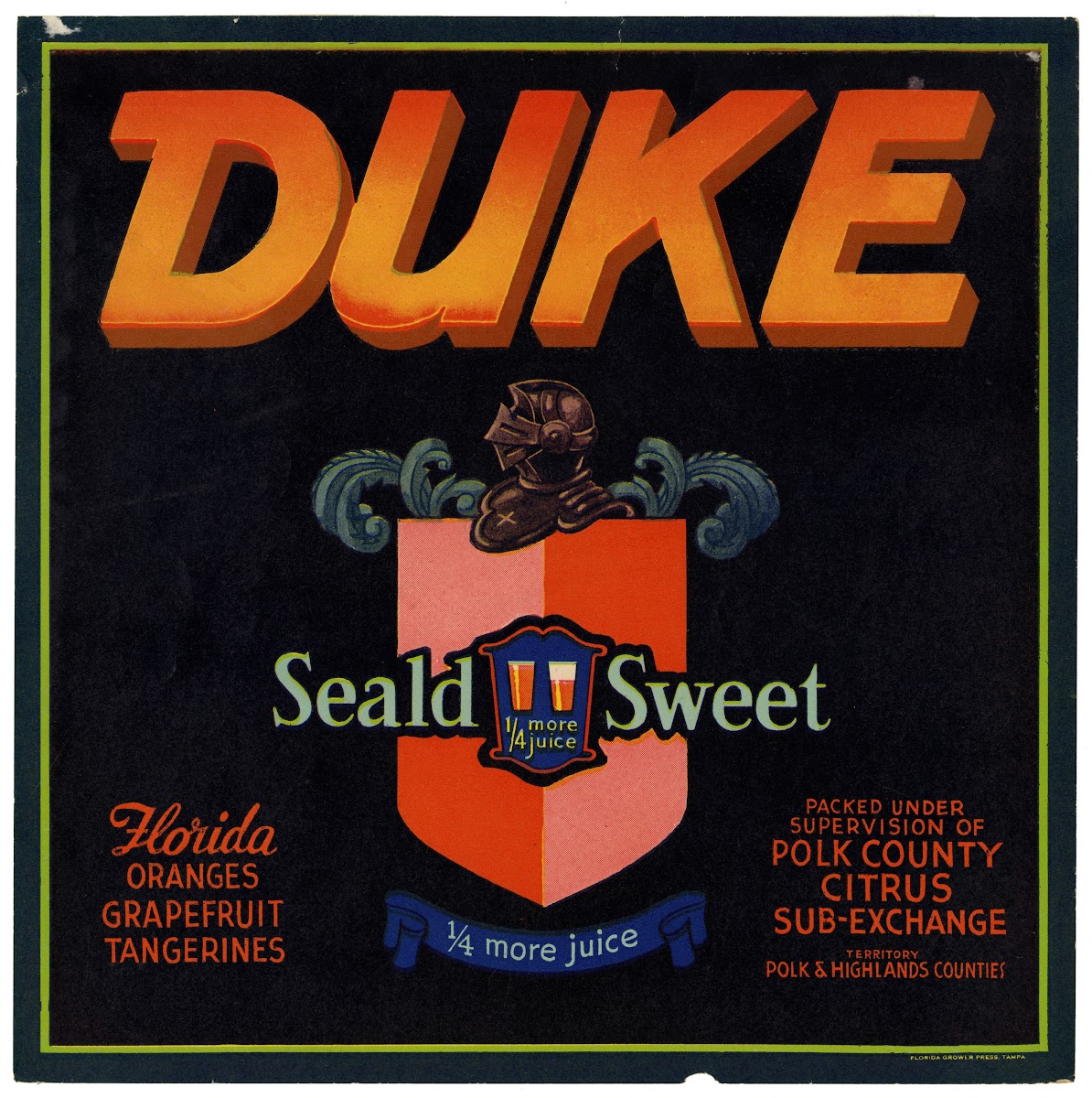 Duke Citrus Label 1940s