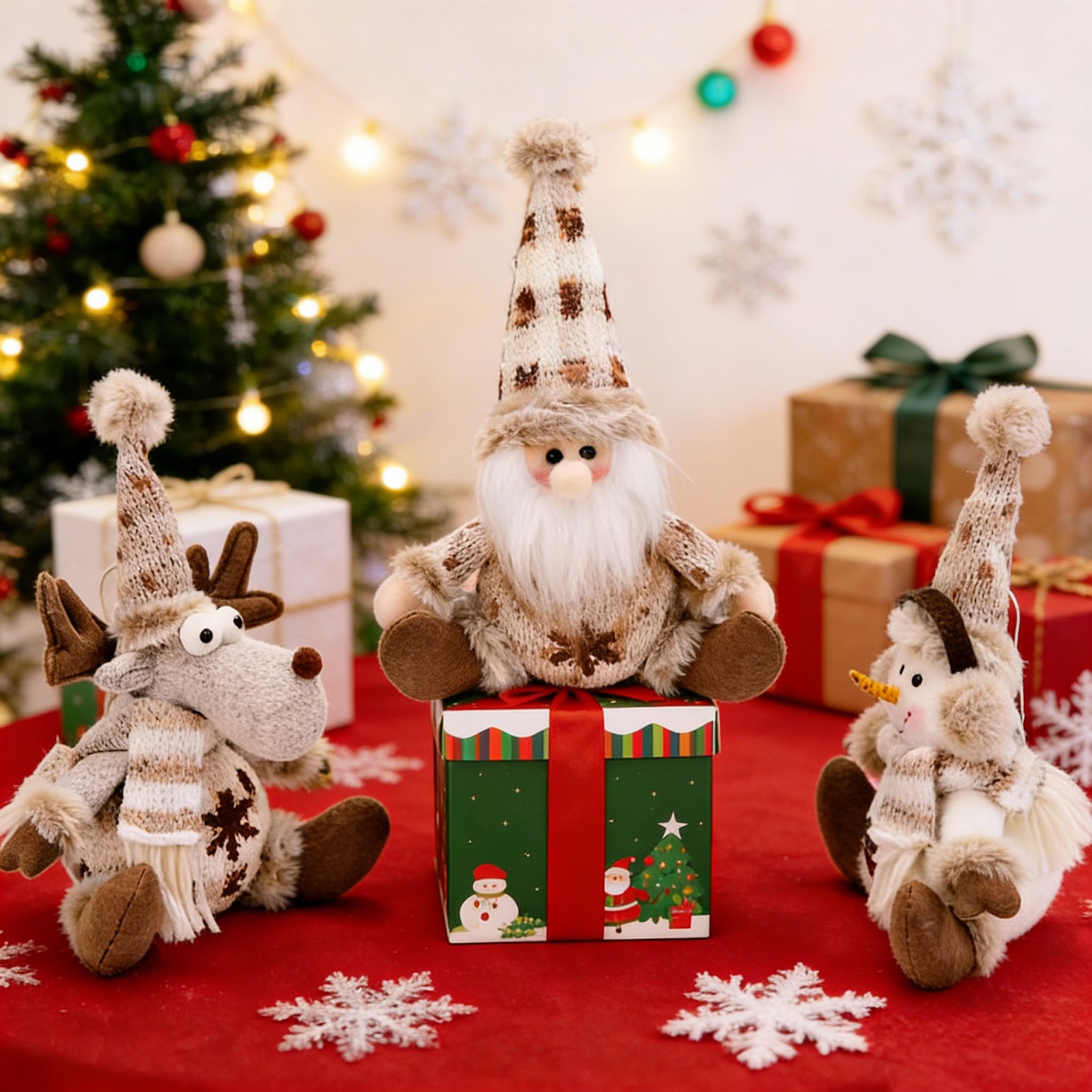 Christmas Elf Set: Santa Claus, Snowman, Reindeer