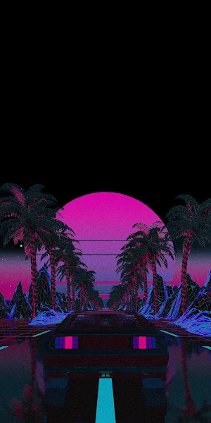 Cyberpunk, Amoled, Vaporwave, Oled, Reflection Full HD iPhone Wallpaper Background