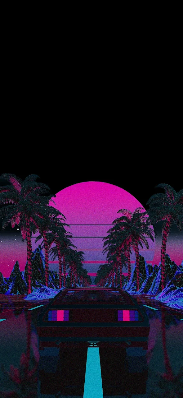 Cyberpunk, Amoled, Vaporwave, Oled, Reflection Full HD iPhone Phone Wallpaper