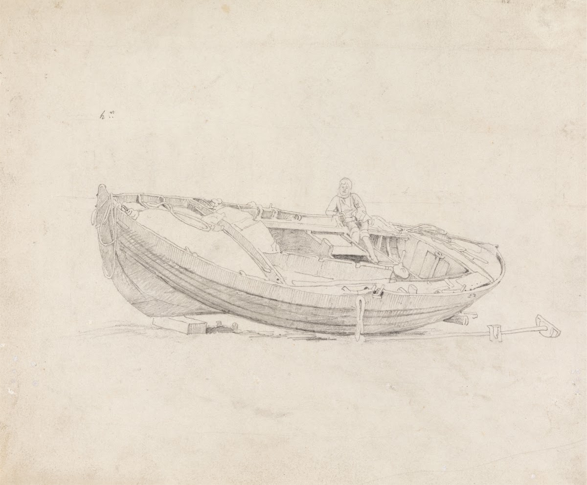 Study of Moored Boat with Seated Figure