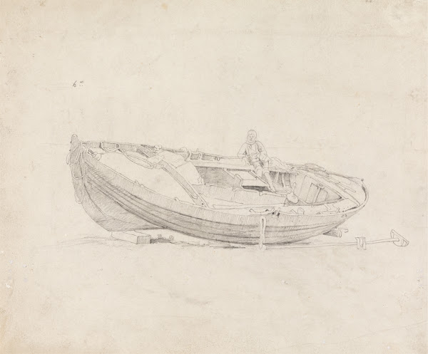 Study of Moored Boat with Seated Figure