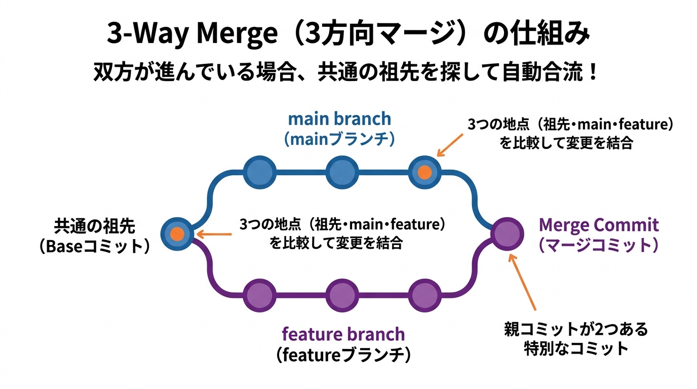 3-Way Merge（3方向マージ）の仕組み