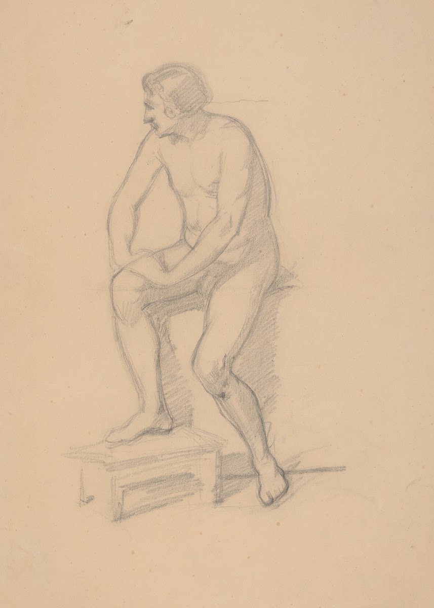 Sketch of the king figure for the painting Death of Barbara Radziwiłł 1860
