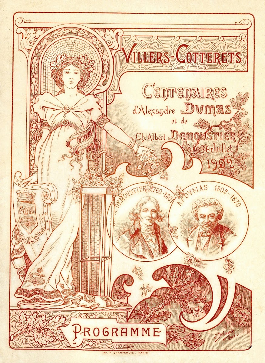 Centenaires DAlexandre Dumas Et De Ch Albert Demoustier 1902
