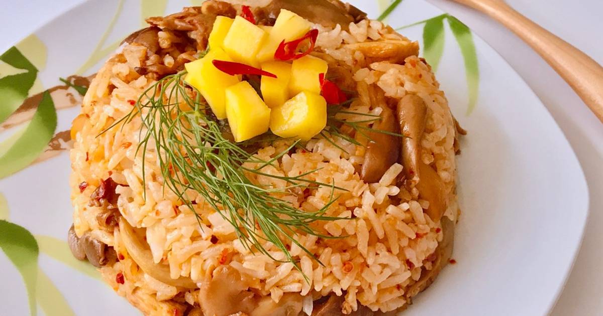 🌱 Cơm Chiên Nấm Bào Ngư Cay (Vegan)