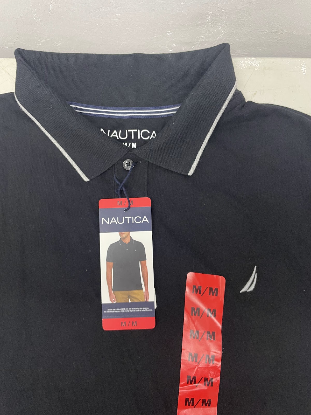 Nautica Mens Polo Shirt Black M #2146