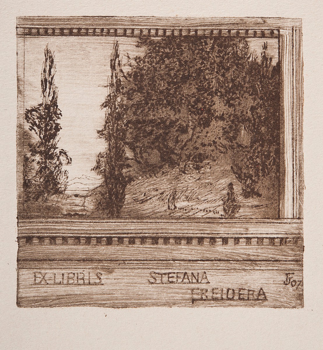 Bookplate of Stefan Freider 1907