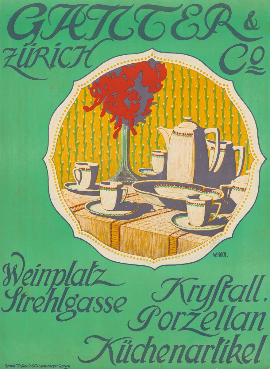 Ganter  Co ZüRich Kristall Porzellan KüChenartikel 1913