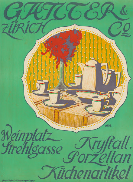 Ganter  Co ZüRich Kristall Porzellan KüChenartikel 1913