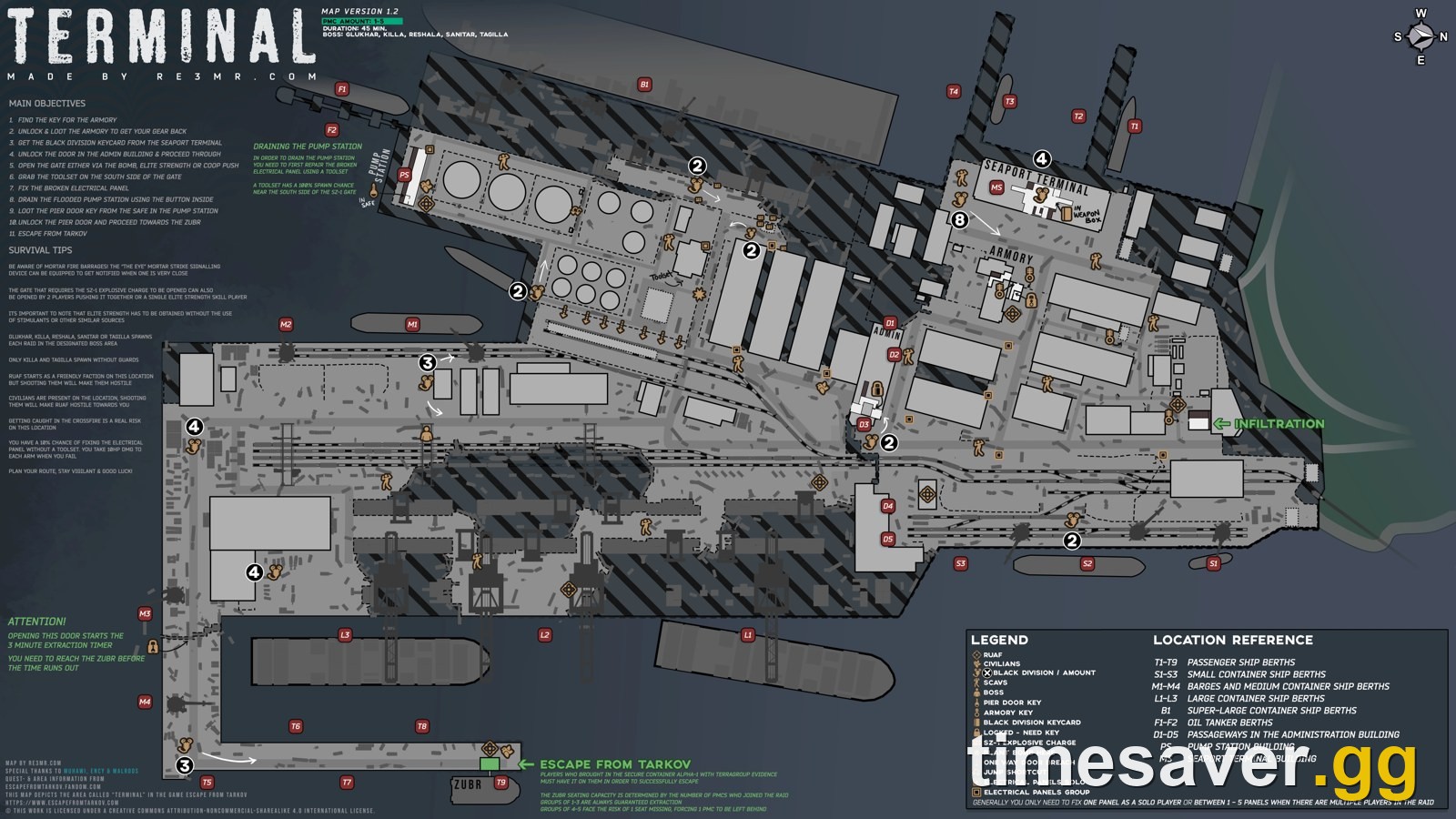 2D map of the Escape from Tarkov Terminal location