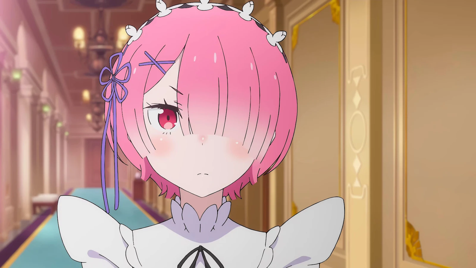 Ram From Re:Zero - Anime Art Style 4K Wallpaper (3840x2160)